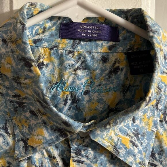 Alan Flusser Shirt Men’s Long Sleeve Button Down Multicolor Geometric XL - Picture 3 of 11